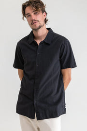 Standard Fit, Breathable Linen Blend Short Sleeve Shirt with Single Chest Pocket in a Slightly Wider Fit, Rhythm, $57.50