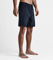18" Outseam, 4-Way Stretch Travel Short in Quick Drying Durable Fabric. The updated style features a self-stowing back pocket for tight packing. Features a drawstring closure waist band and zipper fly., Roark, $78.00