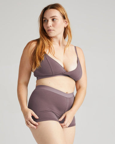 Modest Coverage Boxer Brief with Faux Snap Detail at Front in Ultra-Soft Modal Blend Fabric, Ladies, Richer Poorer, $28.00