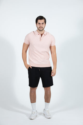 Slub Knit, Slim Fit Polo with Ribbed Cuff and Banded Bottom Details, Hedge, $62.50