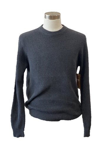 Shaker Knit Crew Neck Sweater in Recycled Cotton and Polyester Blend, Hedge, $54.00