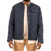 Bomber Jacket with Quilted Pattern and Snap Front Closures, Hedge, $130.00