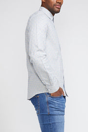 LS Button Down Shirt with Embroidered Polka Dots, Civil Society, $85.00