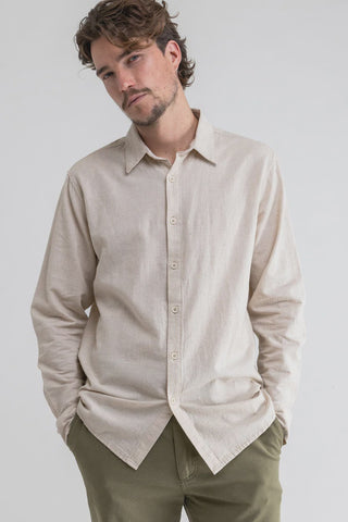Standard Fit, Breathable Linen Blend Shirt with Single Chest Pocket and Wider Fit, Rhythm, $67.50