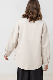 Oversized, Wool Blend Shacket with Button Front Opening, Front Chest and Side Seam Pockets, Rhythm, $126