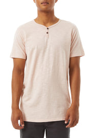 Classic SS 2-Button Henley Tee made from Pigment Dyed and Enzyme Washed 100% Organic Cotton, Katin, $41.00