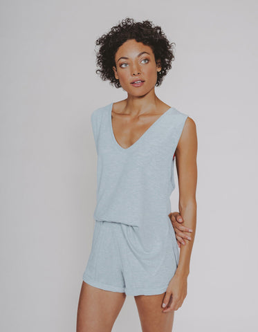 Luxury Lounge Oversized Tank in Super Soft, Lightweight Fleece with Deep V, Dropped Armhole, and Side Slit Details, Ladies, The Normal Brand, $52.00