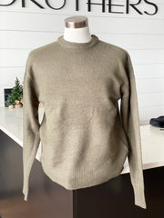 Slim Fit Pullover Sweater in a Stretch, Lux Soft Fabric with Wide Ribbed Cuffs and Hem, Hedge, $70