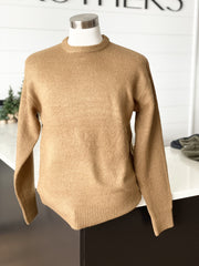 Slim Fit Pullover Sweater in a Stretch, Lux Soft Fabric with Wide Ribbed Cuffs and Hem, Hedge, $70