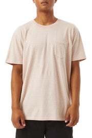 Enzyme-Washed, Ultra Soft Vintage Inspired Tee with Horizontal Stripes and Left Chest Pocket, Katin, $40.50