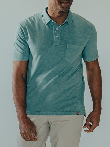 Classic Style Polo in Breathable 100% Cotton Slub Jersey fabric with a Vintage Wash, The Normal Brand, $60.50