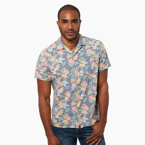 Lightweight, Wrinkle-Resistant Floral Printed Camp Shirt with UPF30 Protection, Straight Hem and Slit Sides., Fair Harbor, $81.00