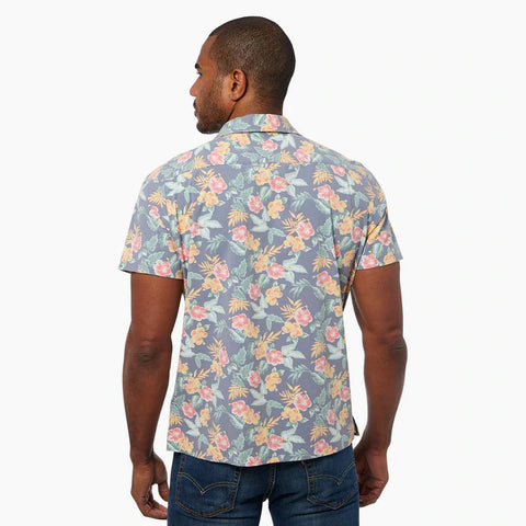 Lightweight, Wrinkle-Resistant Floral Printed Camp Shirt with UPF30 Protection, Straight Hem and Slit Sides., Fair Harbor, $81.00