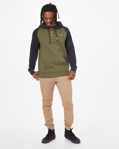 Midweight Pullover Henley Hoodie in Organic Cotton and Recycled Polyester Fabric, tentree, $78