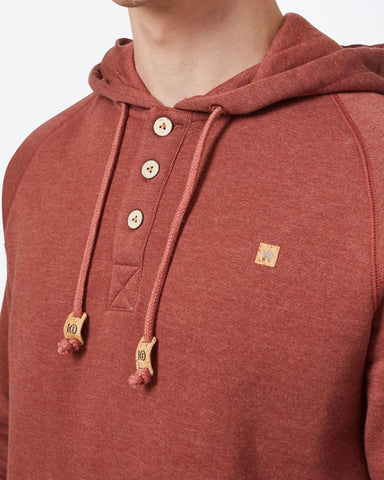 Midweight Pullover Henley Hoodie in Organic Cotton and Recycled Polyester Fabric, tentree, $78