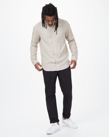 Regular Fit Shirt with Hip Length Scoop Hem and Left Chest Patch Pocket, tentree, $81.00