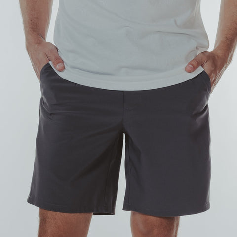 Hybrid Short with Hidden Coil Zipper Pockets and Extra Drawstring.  The perfect shorts to go from tee time to the pool.  9" Inseam. The Normal Brand, $78.00